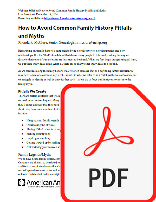 Webinar Syllabus: How to Avoid Common Family History Pitfalls and