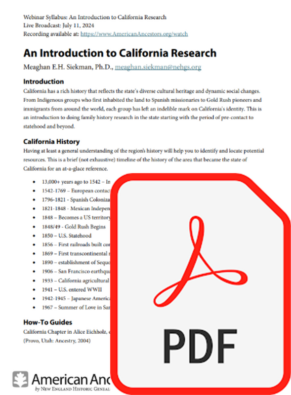 Webinar Syllabus: An Introduction to California Research