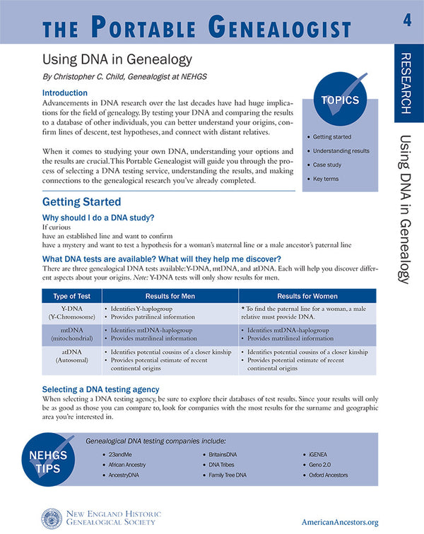 Portable Genealogist: Using DNA in Genealogy